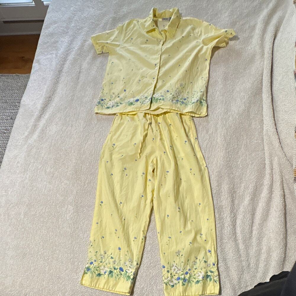 Cabin Creek L blouse S Pants Set Linen Cotton grandma core cottage core NWOT